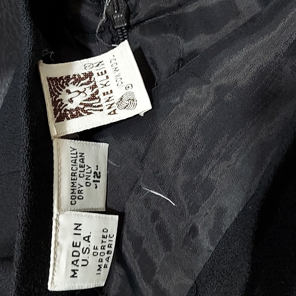 Vintage Anne Klein black skirt made in usa 100% wool ILGWU union made sz 12 - Picture 5 of 8